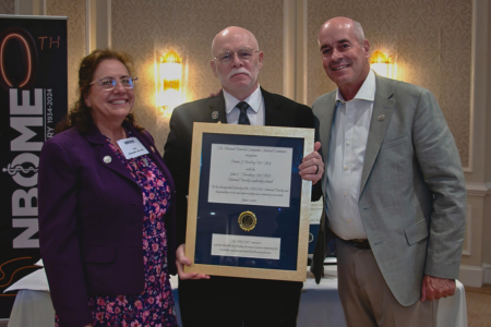 The NBOME Honors Dennis J. Dowling, DO, MA with John E. Thornburg, DO, PhD, National Faculty Leadership Award
